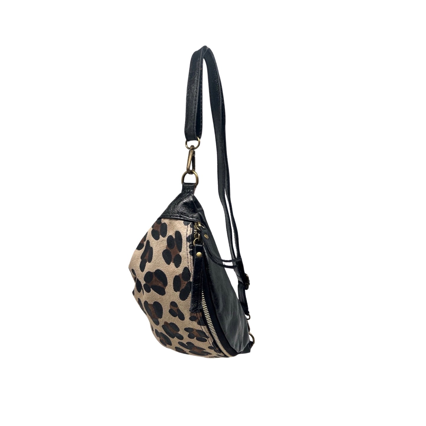 SAC BANANE CUIR LEOPARD PM