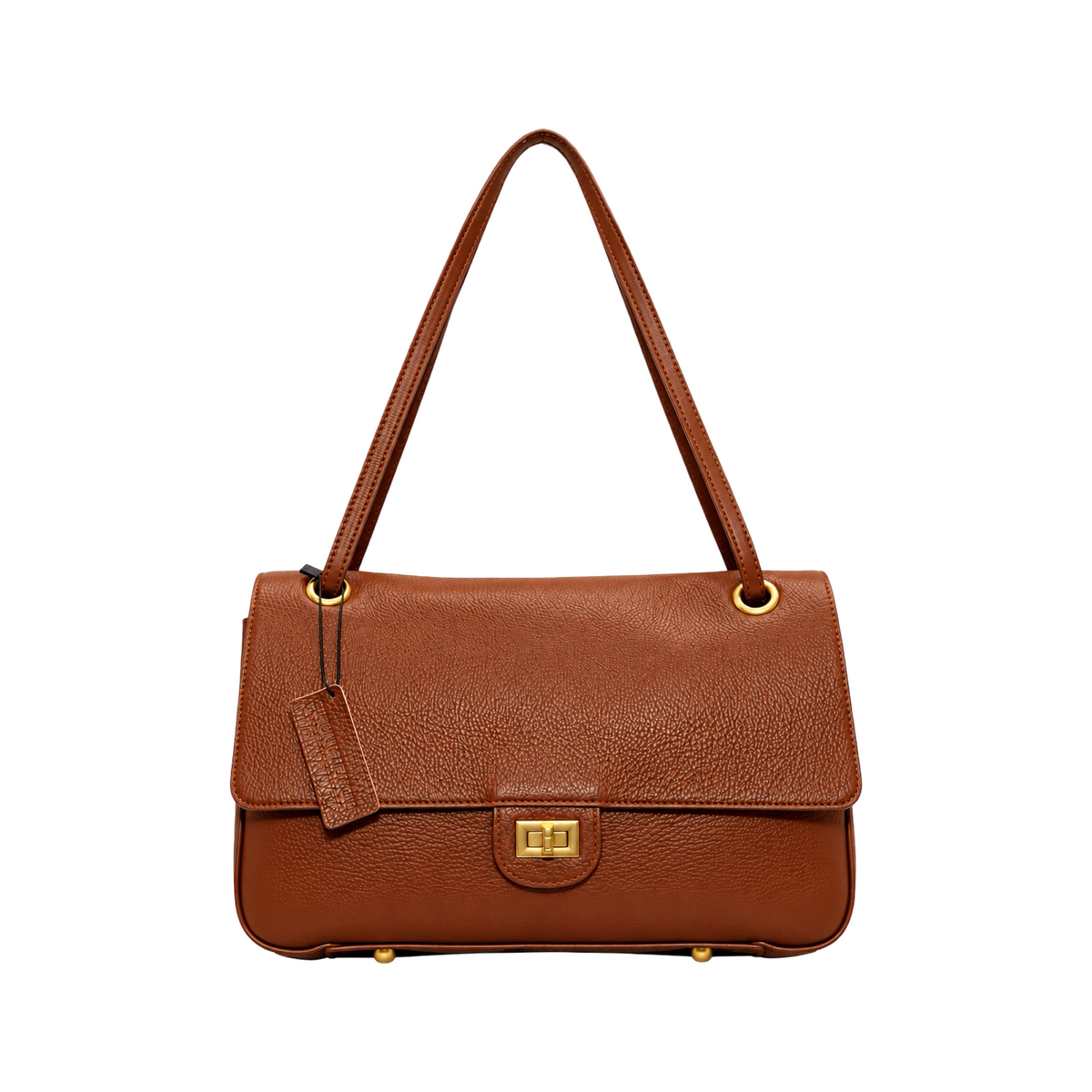 Sac Porté Épaule en Cuir Grainé Apoline