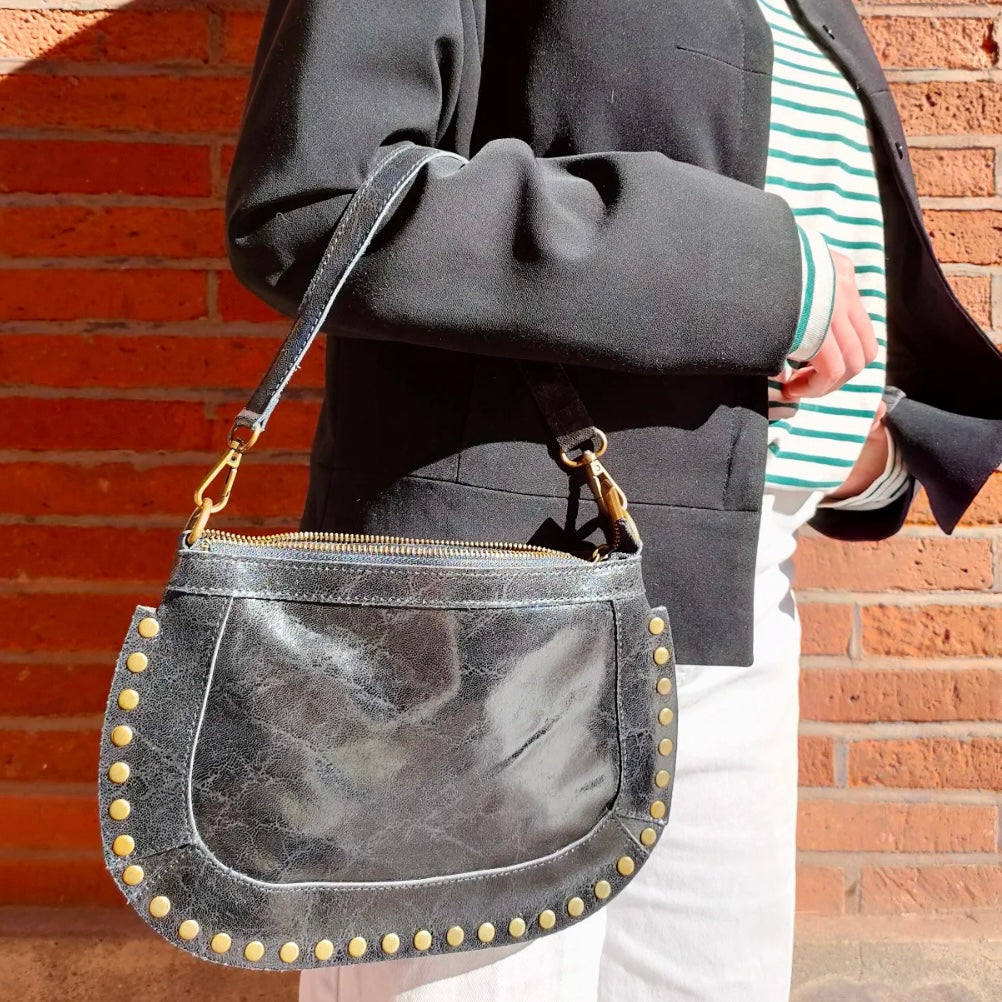 SAC CLOUTE CUIR BROSSE DIONNA