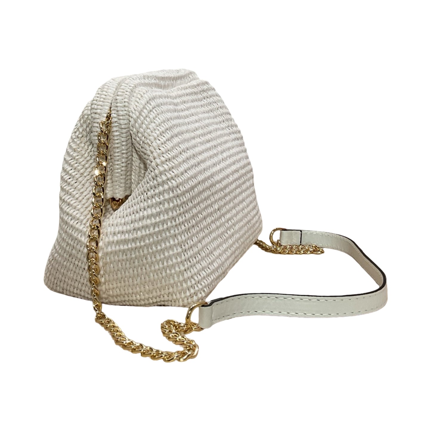 SAC CUIR RAPHIA FERMOIR LAURE