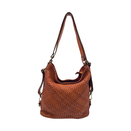 SOLENE CAMEL WASHED LEATHER BAG