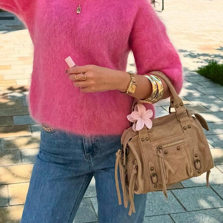 SAC CUIR SUEDE CAPUCINE S