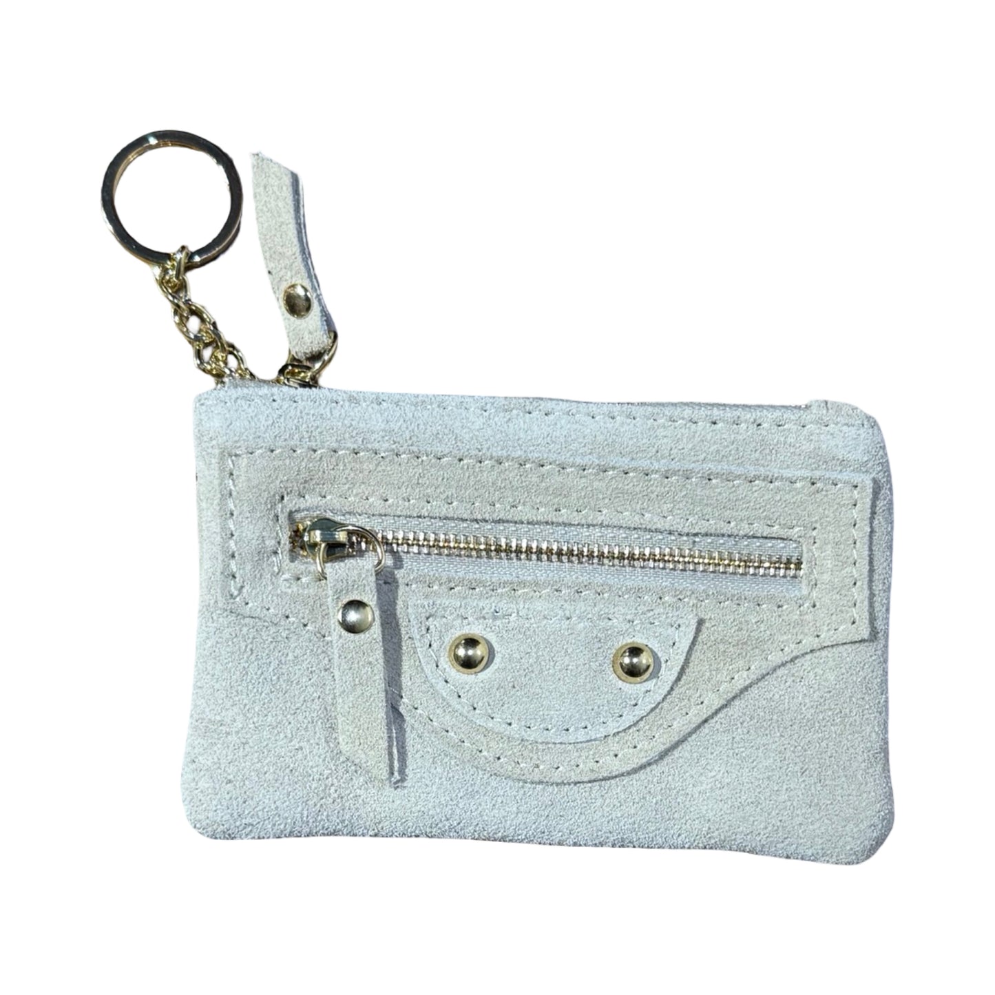 PORTE CLE MONNAIE CUIR  CLOUTE