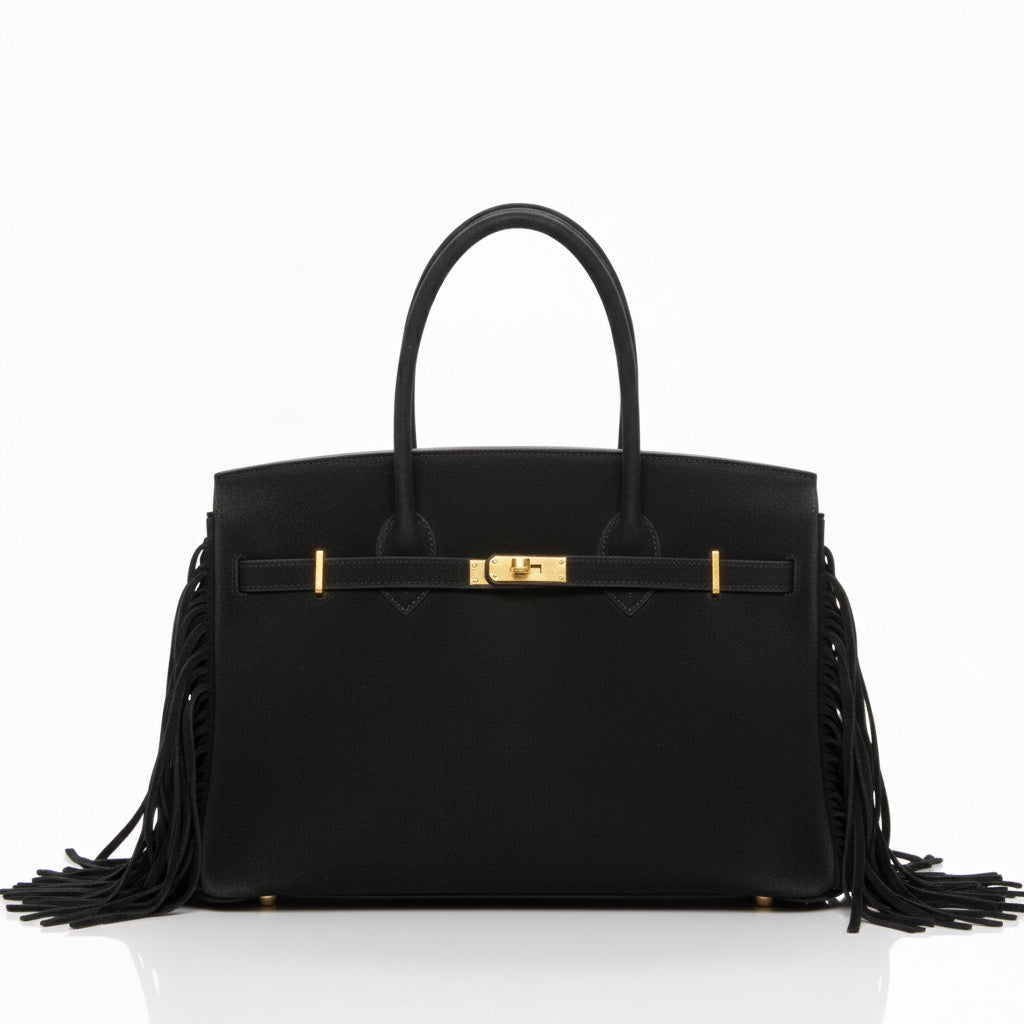 SAC CUIR SUÈDE FRANGE SAVANE DUSSELDOR