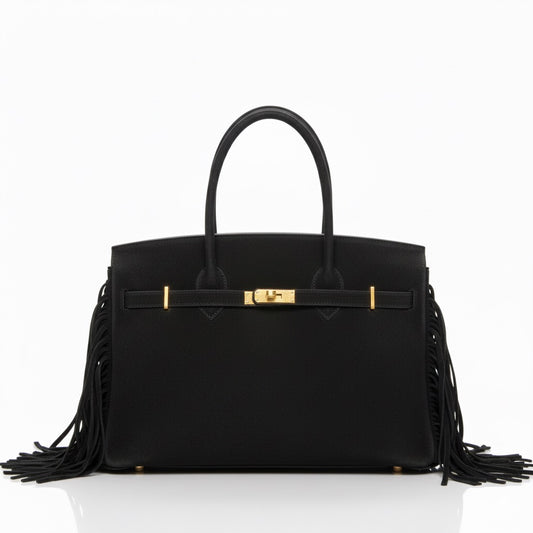 SAC CUIR SUÈDE FRANGE SAVANE DUSSELDOR