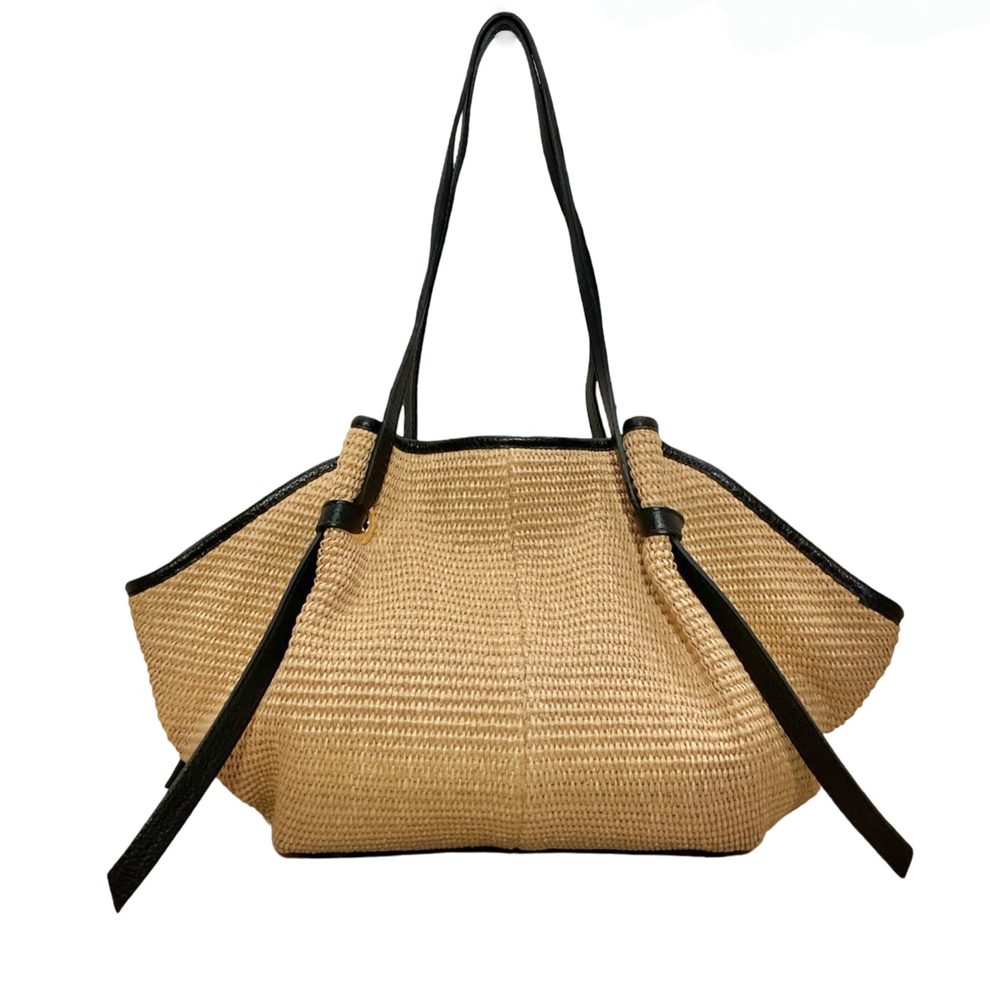 Sac Cuir Raphia Medium Shopping
