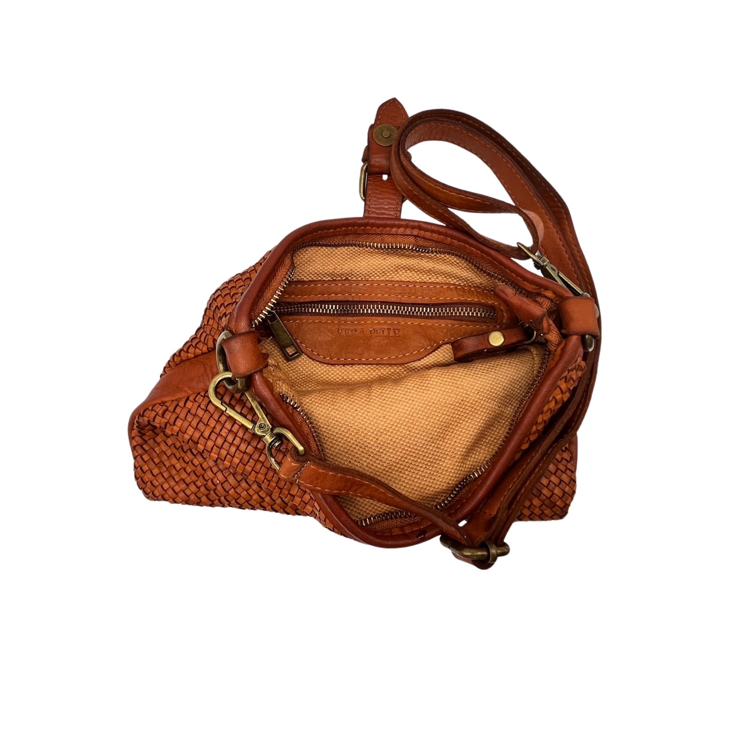 SAC POCHETTE CUIR WASHED INES CAMEL