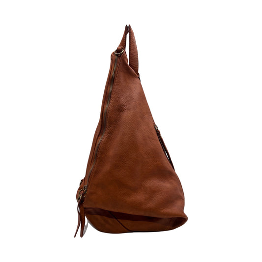 RUCKSACK EMILIE COGNAC AUS GEWASCHTEM LEDER