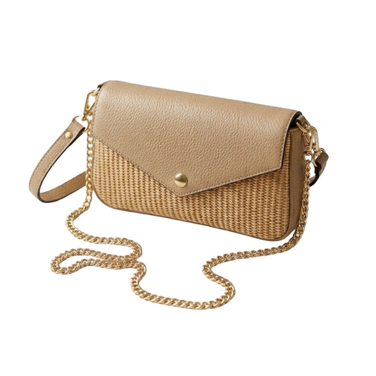 SAC POCHETTE CUIR RAPHIA CHLOE