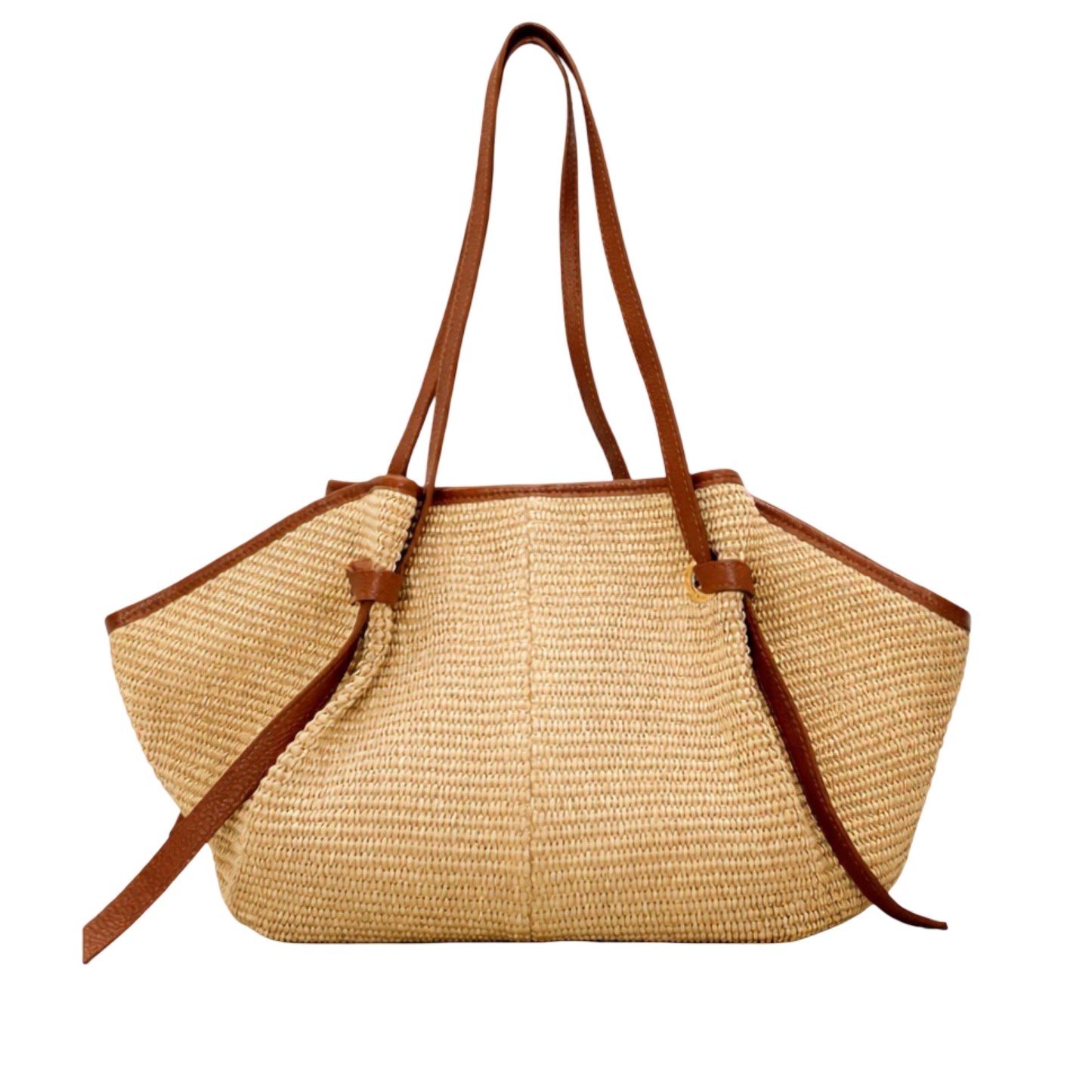 Sac Cuir Raphia Medium Shopping