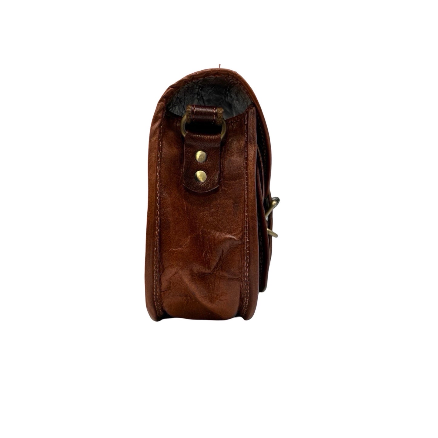 SAC BANDOULIERE CUIR LAITITIA FINITION LEOPARD