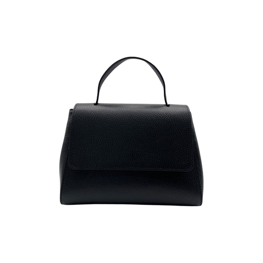 BLACK IRENE GRAIN LEATHER HAND BAG