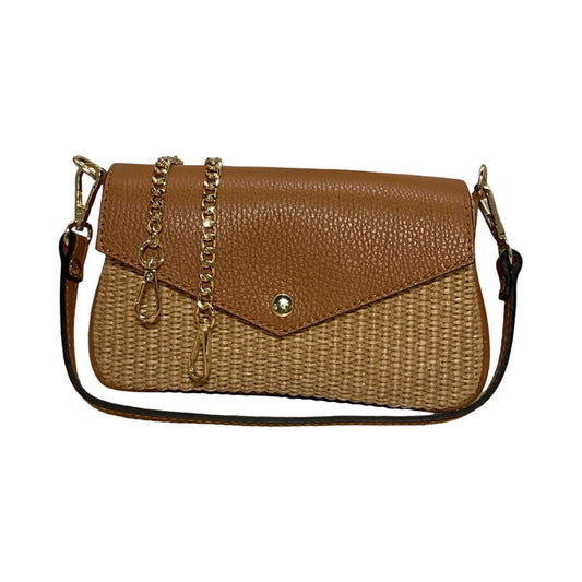 SAC POCHETTE CUIR RAPHIA CHLOE