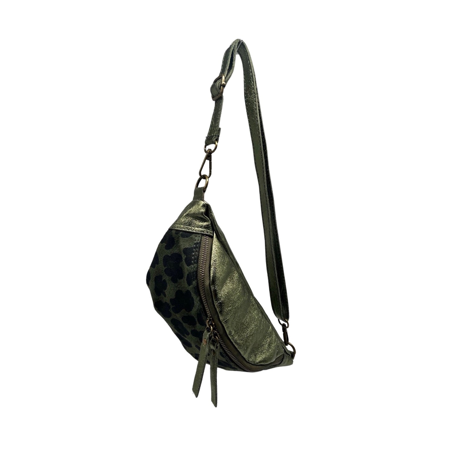 SAC BANANE CUIR LEOPARD PM