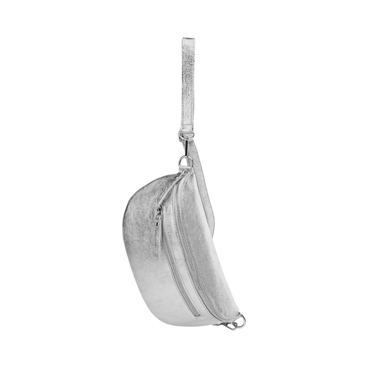 Sac Banane 2 Fermetures en Cuir Irisé 30cm