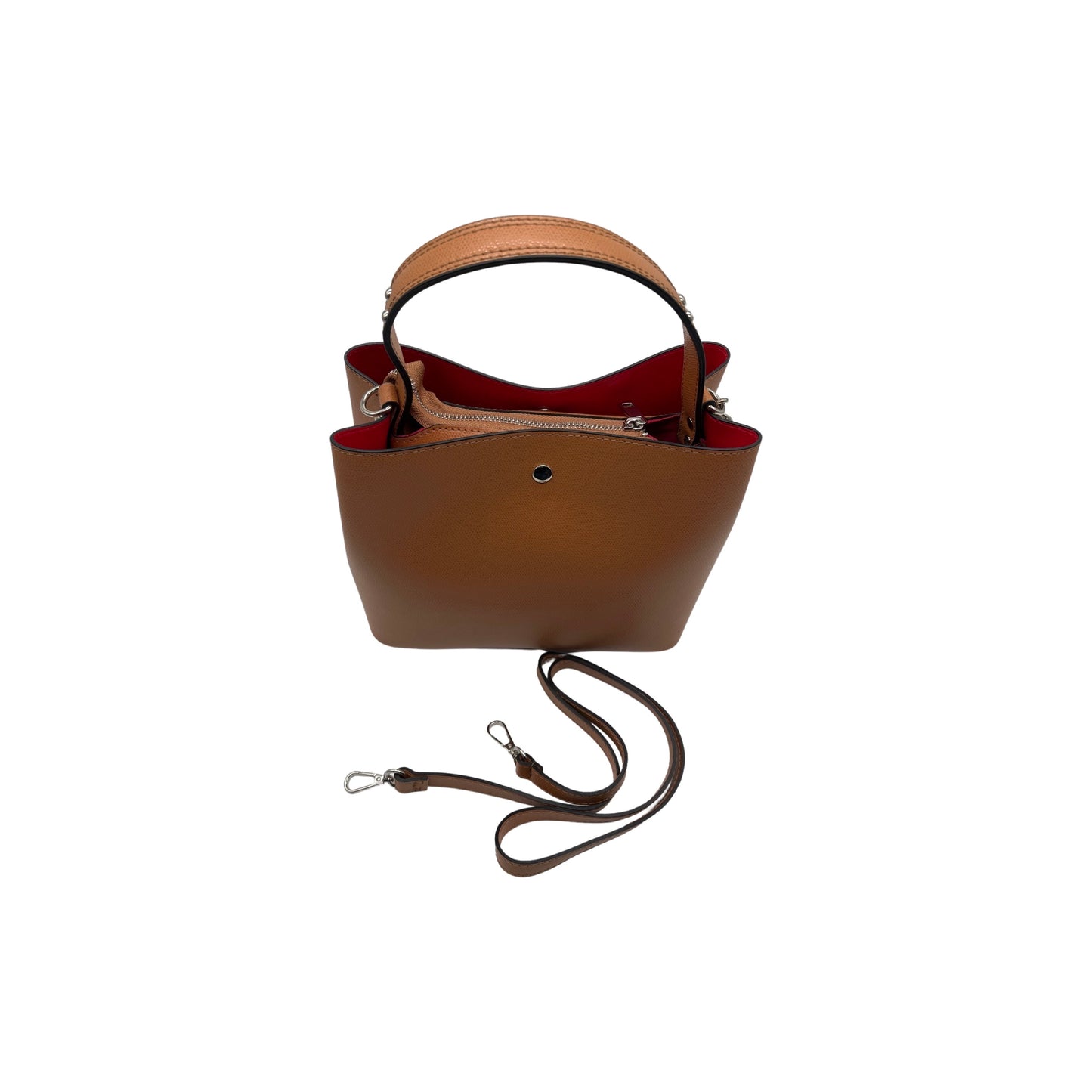 SESAME ELOISE LEATHER BUCKET BAG CAMEL