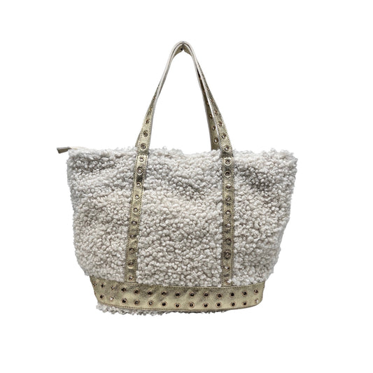 SAC SHOPPING TEXLILE GARNI CUIR