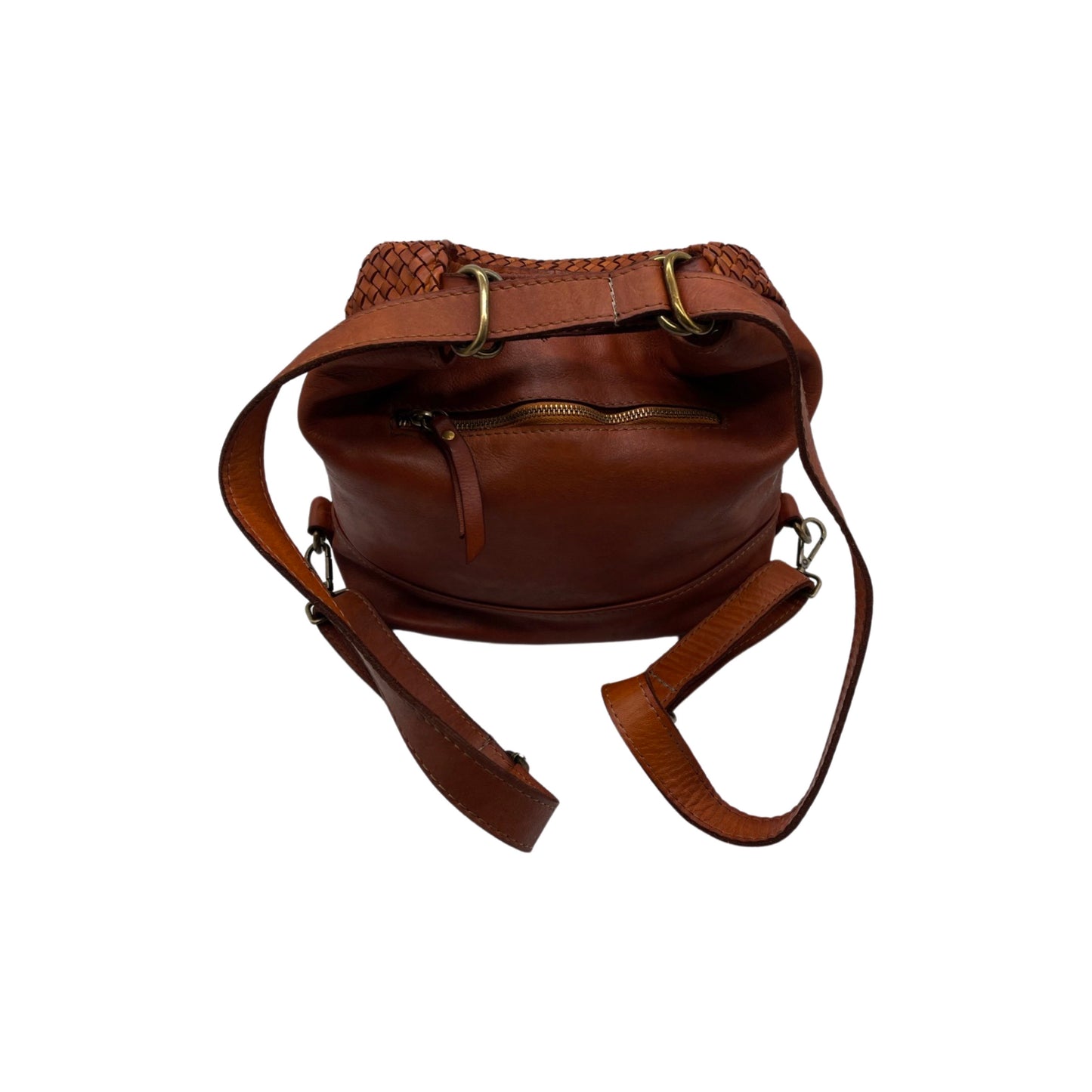 SAC CUIR WASHED SOLENE CAMEL