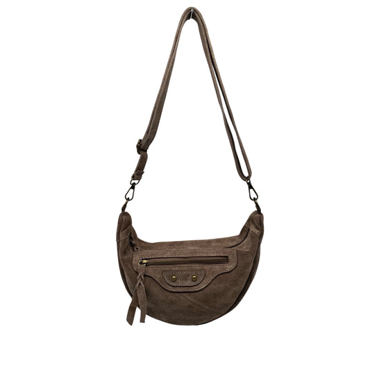 SAC FORME BANANE CUIR SUEDE ROXANA