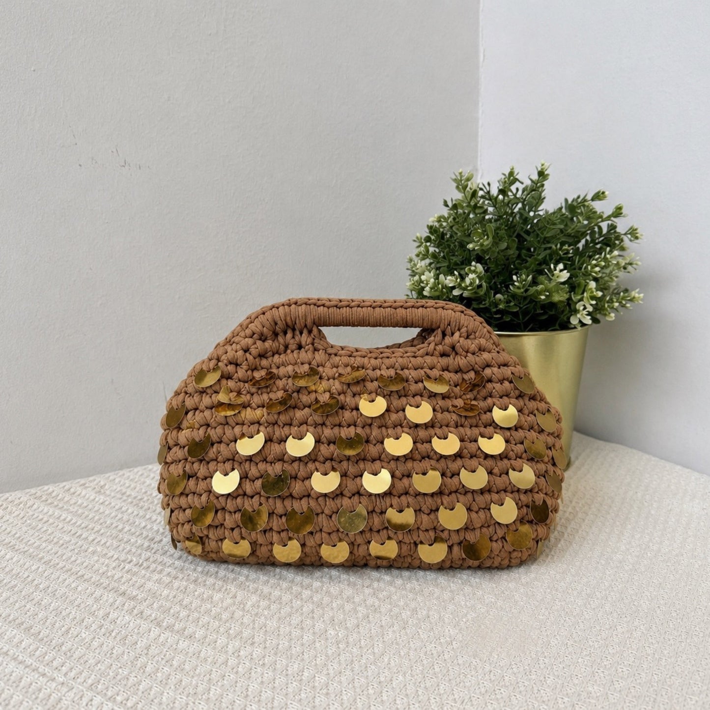 Pochette a Main en Crochet Artisanale Paillette