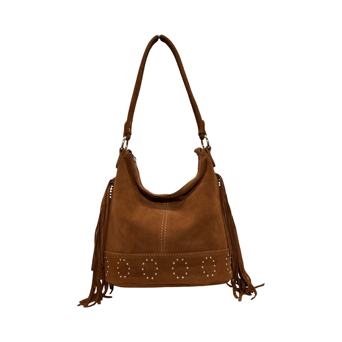 Sac Seau Cuir Suede Frange