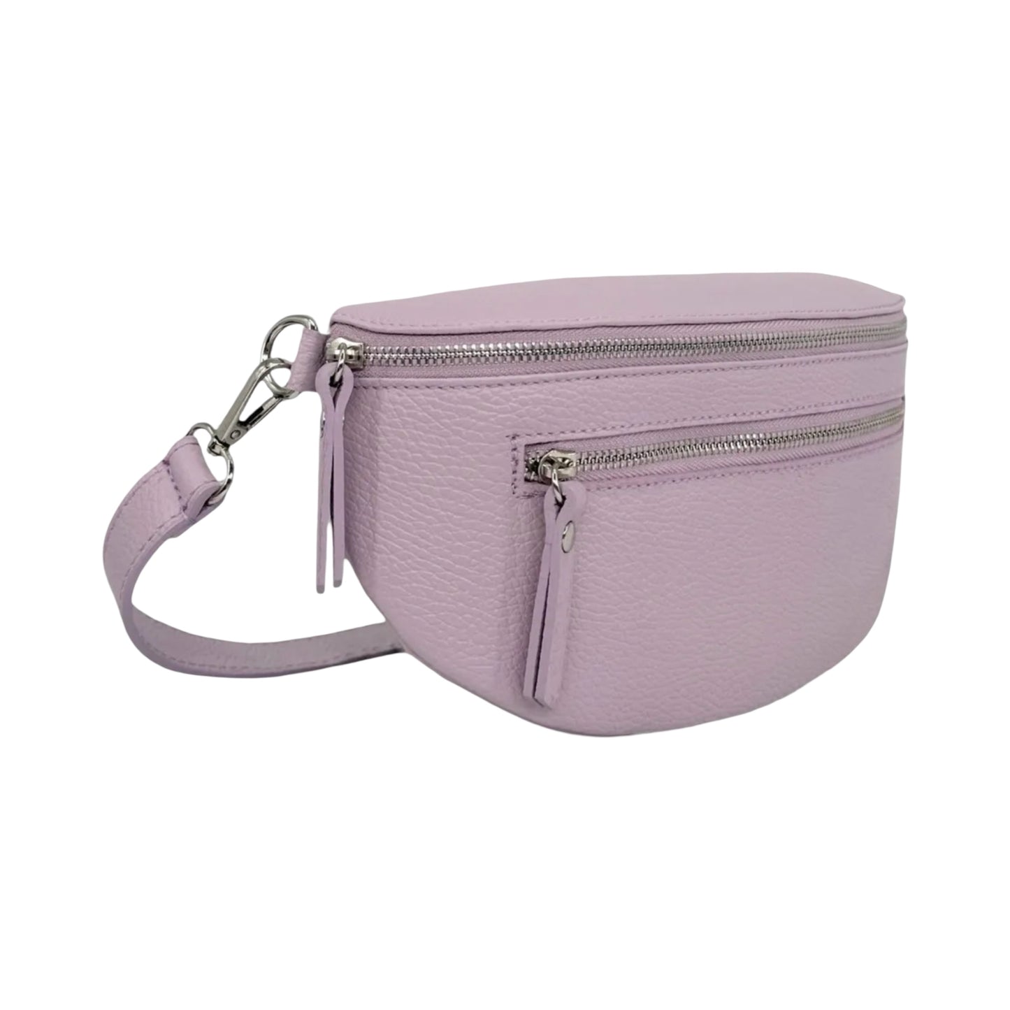 Sac Banane 2 Fermetures en Cuir Grainé 30cm