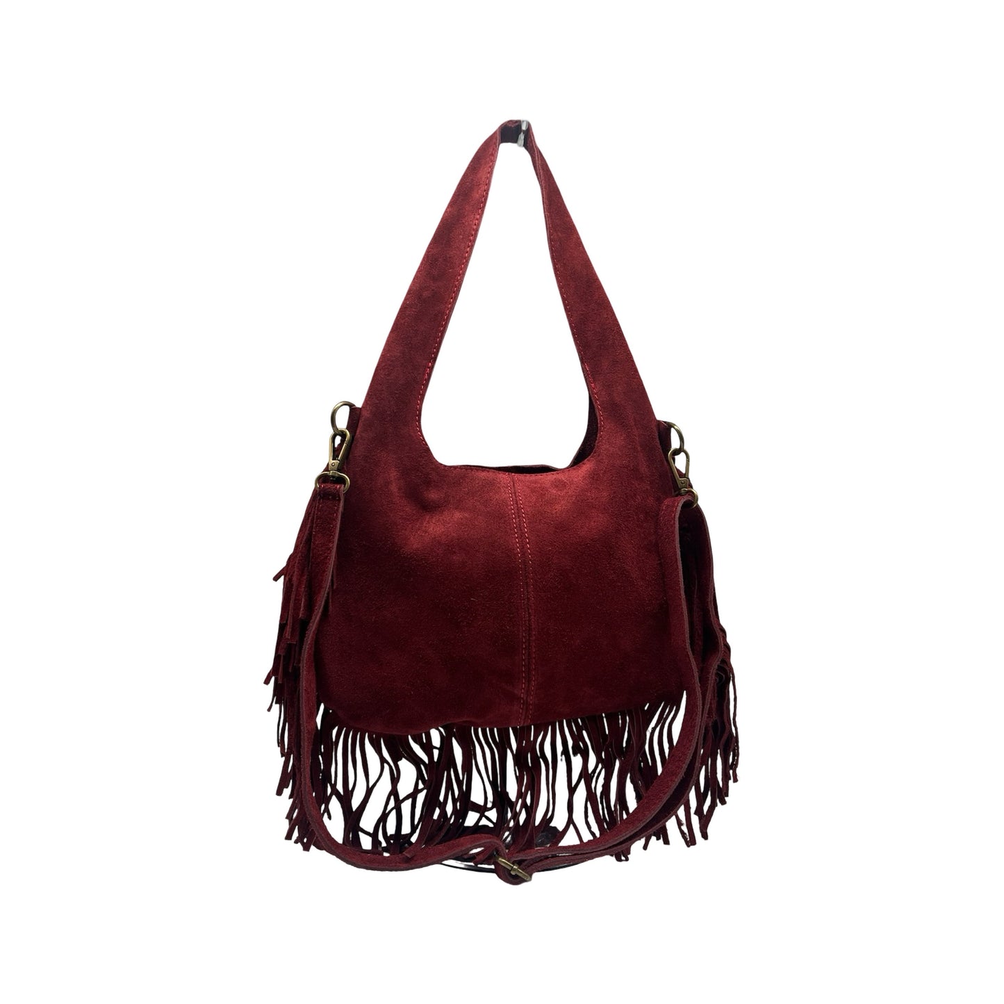SAC CUIR SUEDE FRANGE PAULEA