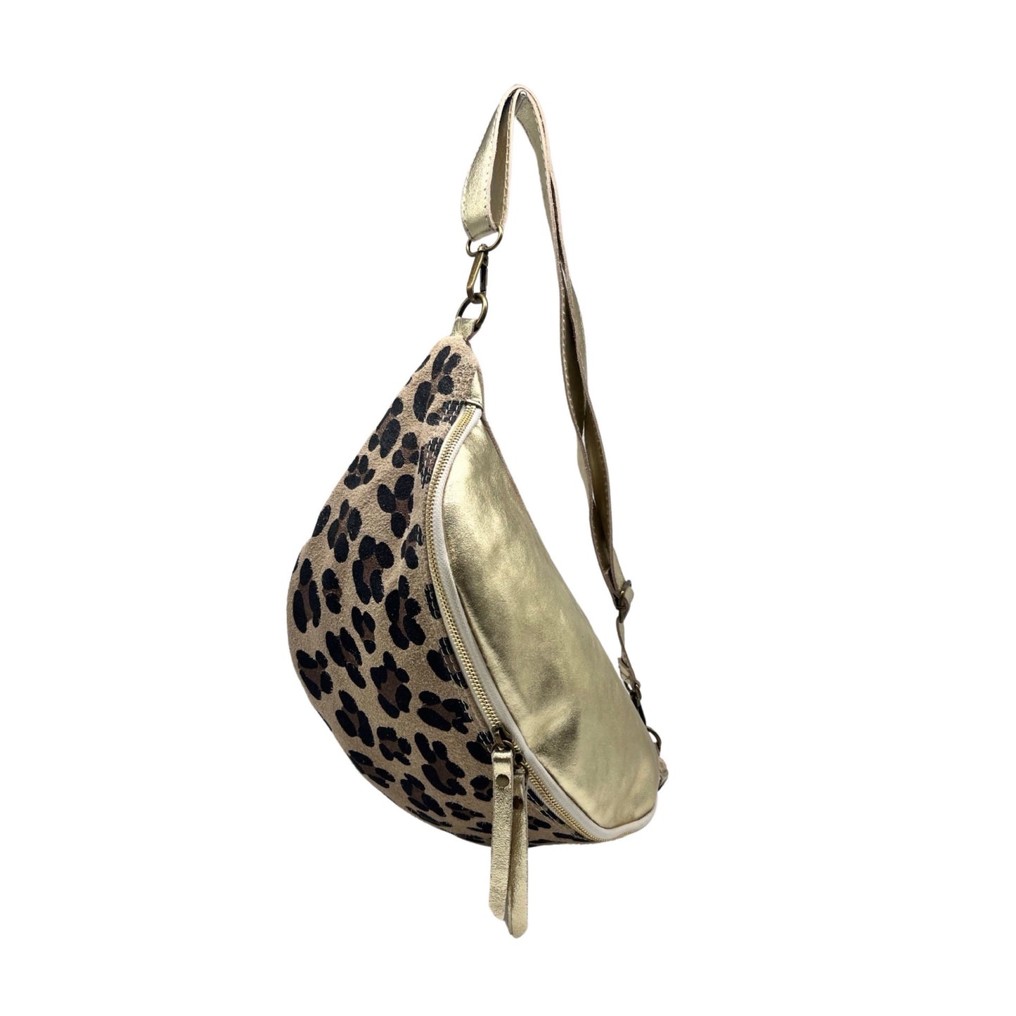 SAC BANANE CUIR LEOPARD GM