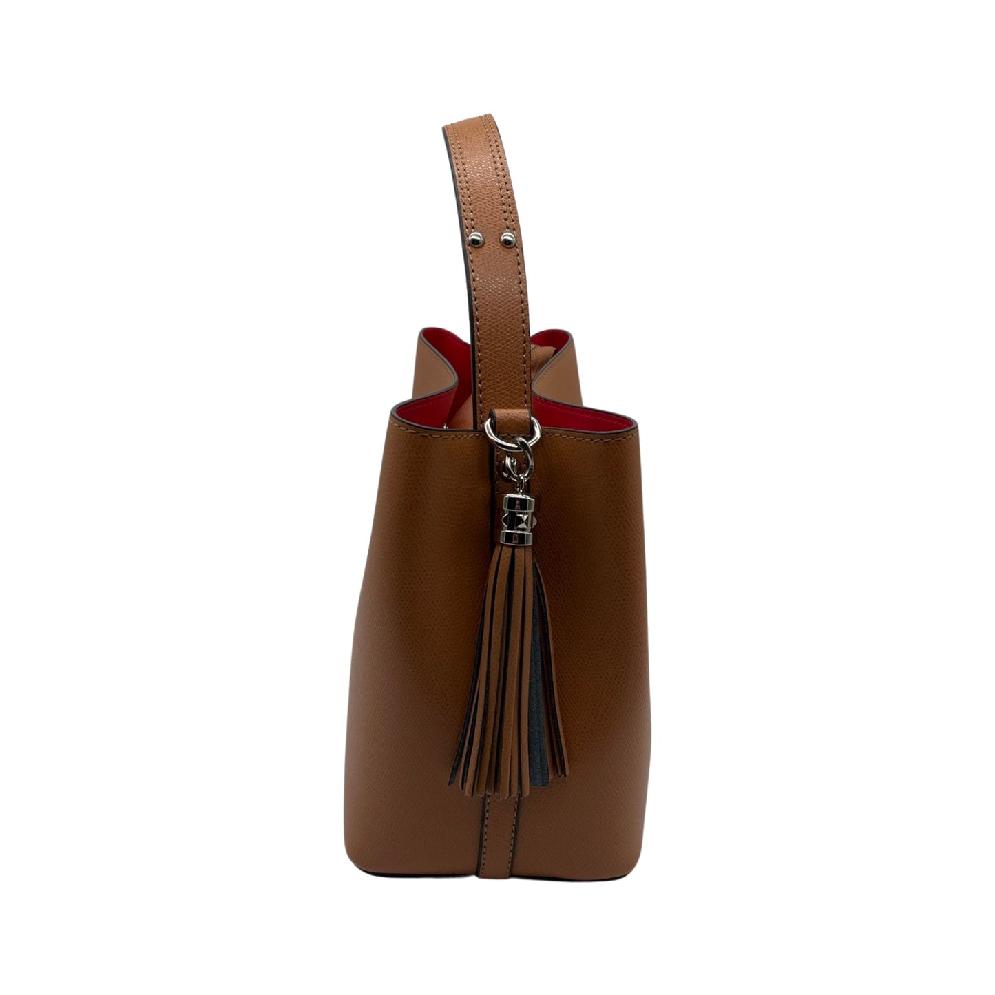 SESAME ELOISE LEATHER BUCKET BAG CAMEL