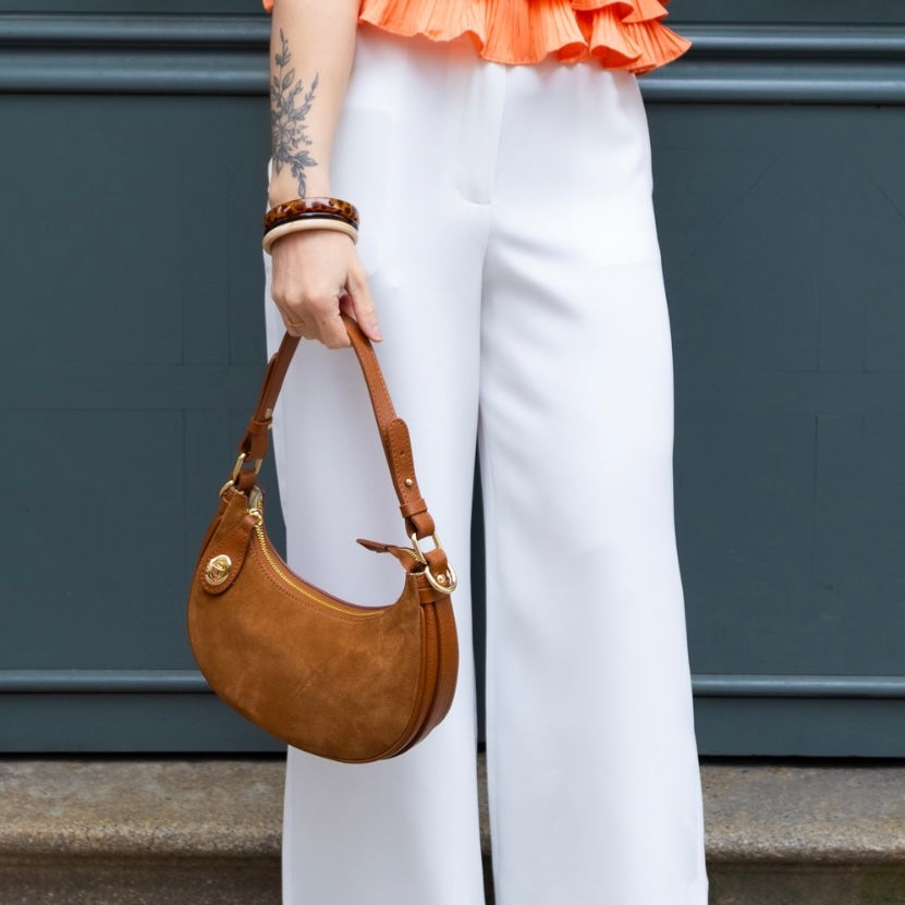 SAC DEMILUNE CUIR GRAINE JOEL