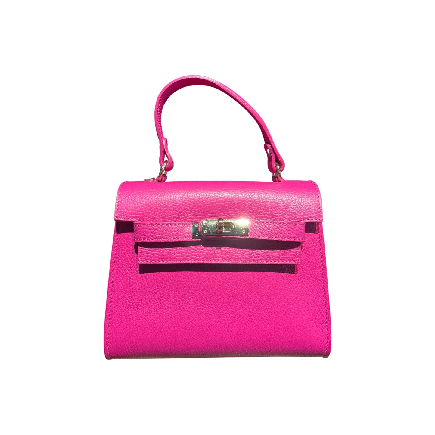 SAC PORTE MAIN CUIR GRAINE MARA FUSHIA