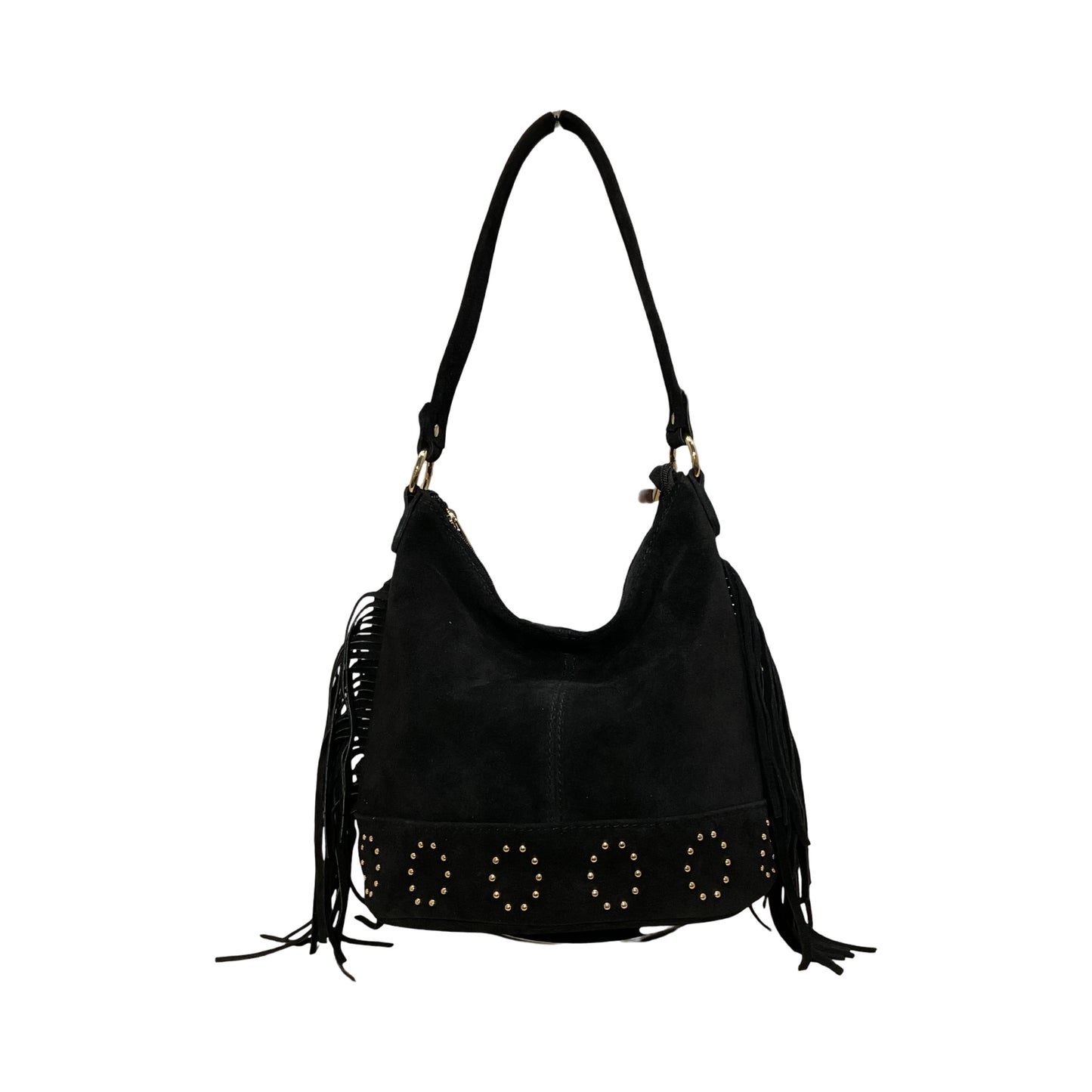 Sac Seau Cuir Suede Frange