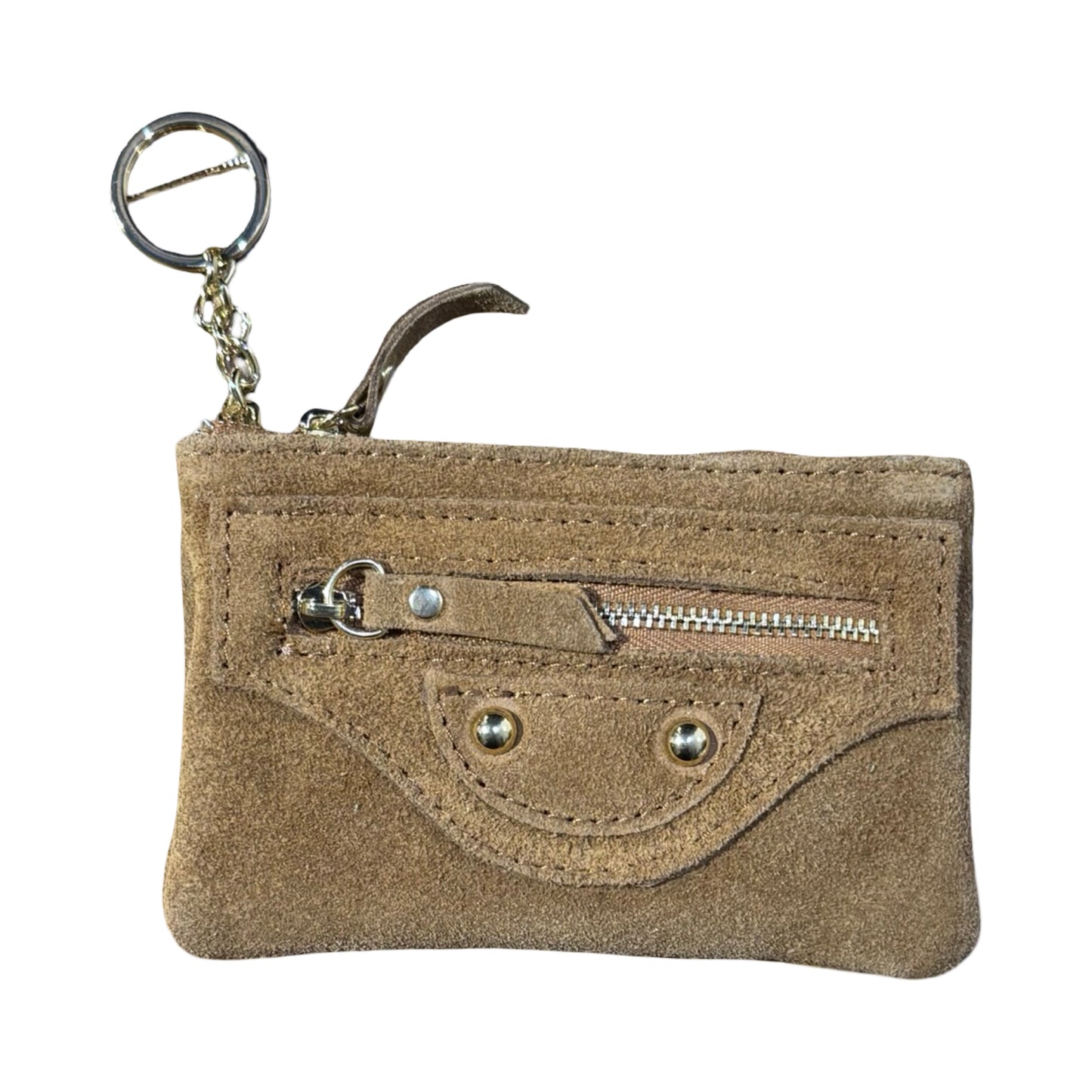 PORTE CLE MONNAIE CUIR  CLOUTE