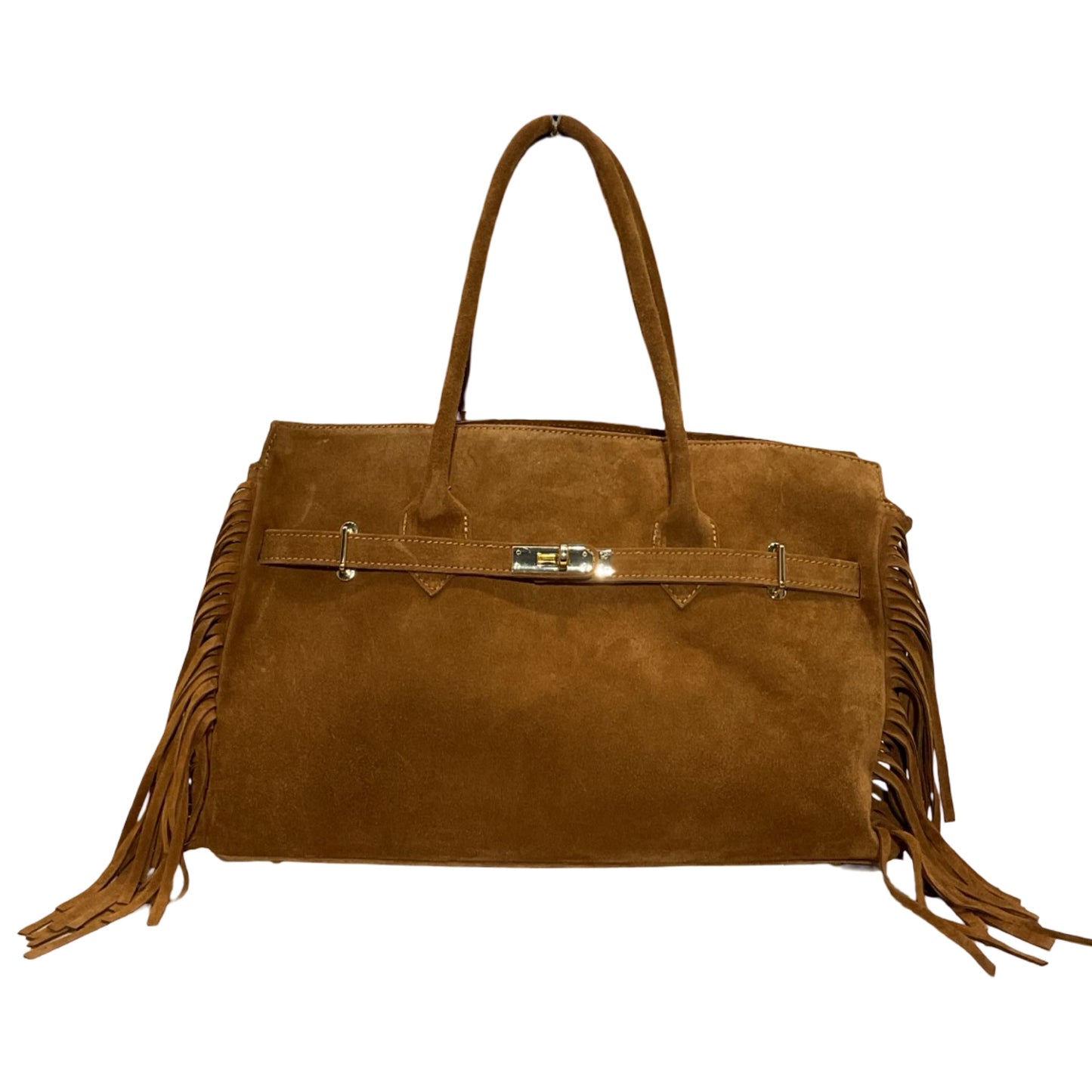 SAC CUIR SUÈDE FRANGE SAVANE DUSSELDOR