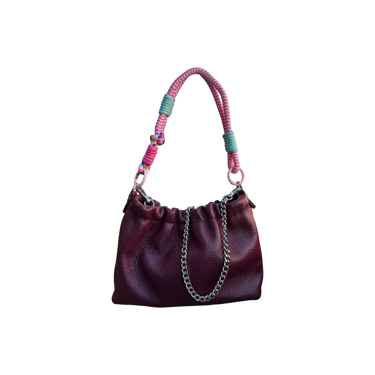 Sac cuir grainé cordon Plissa S