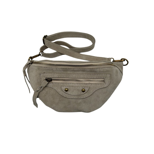 BEIGE JADE SUEDE LEATHER BELT BAG