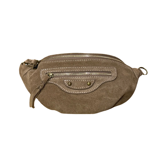 TAUPE JADE SUEDE LEATHER BELT BAG