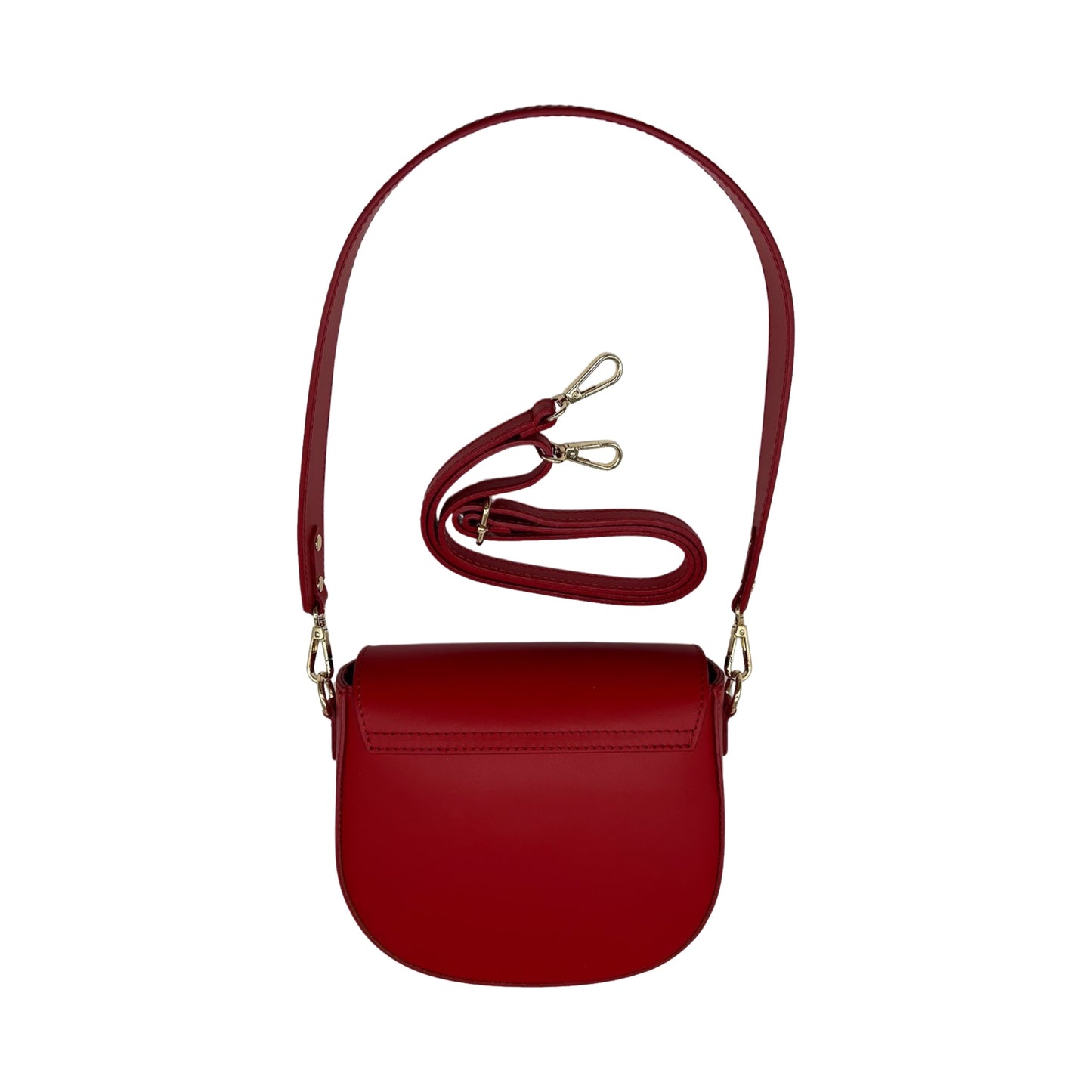 SAC BANDOULIERE CUIR LISSE LEONINE ROUGE