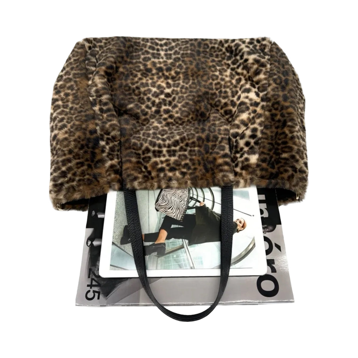 SAC FOURURE GARNI CUIR