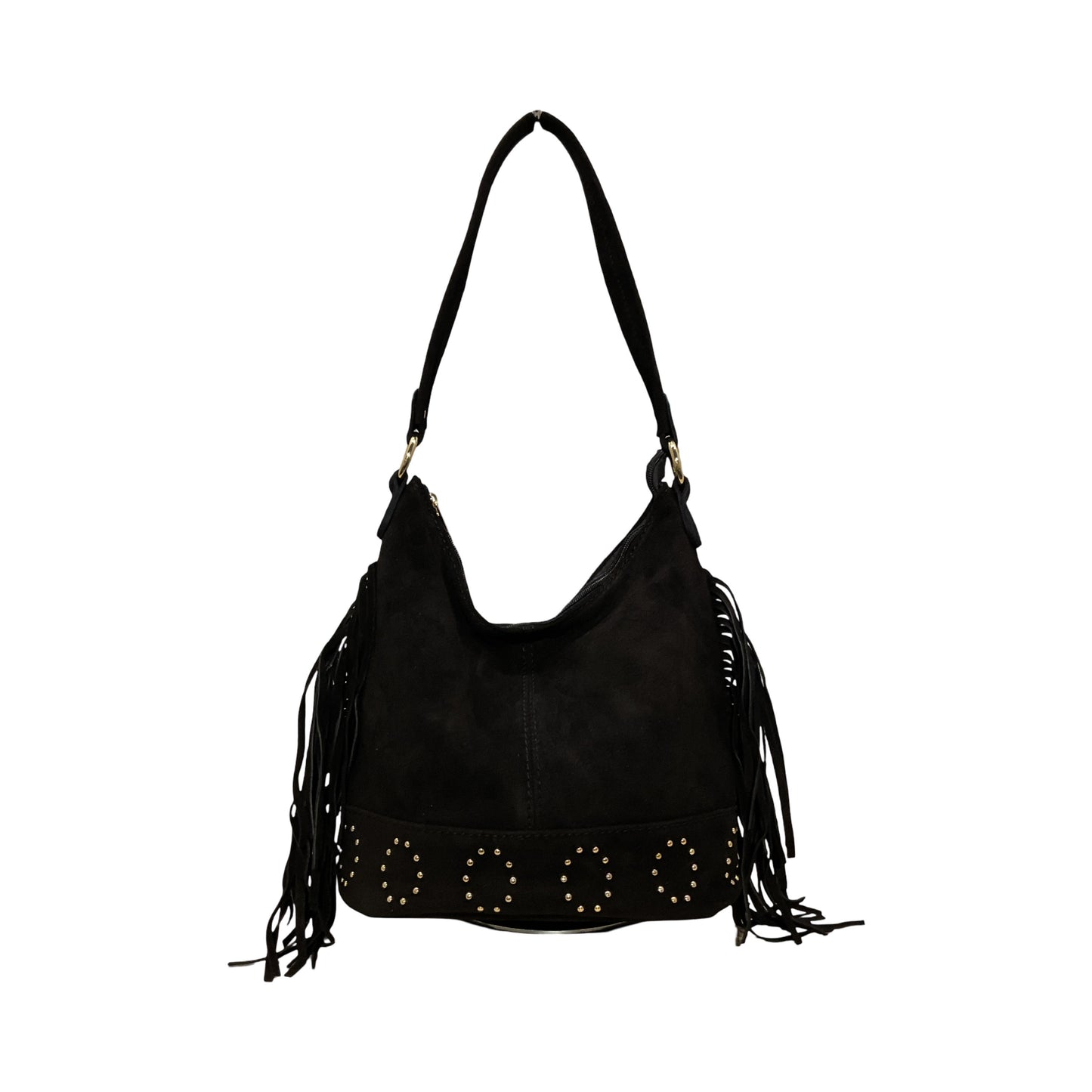 Sac Seau Cuir Suede Frange
