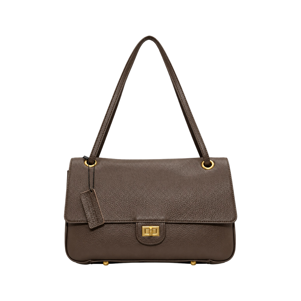 Sac Porté Épaule en Cuir Grainé Apoline