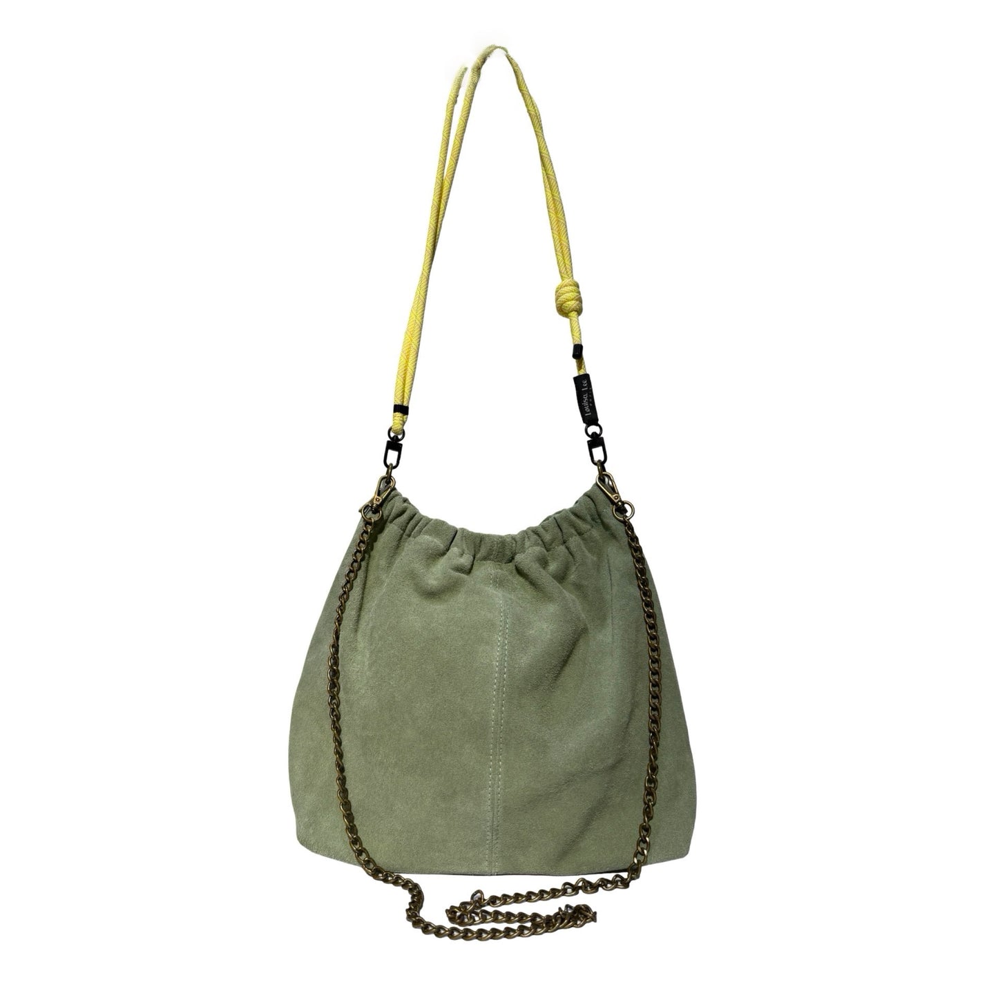 SAC BANDOULIERE CUIR SUEDE PLISSA LARGE