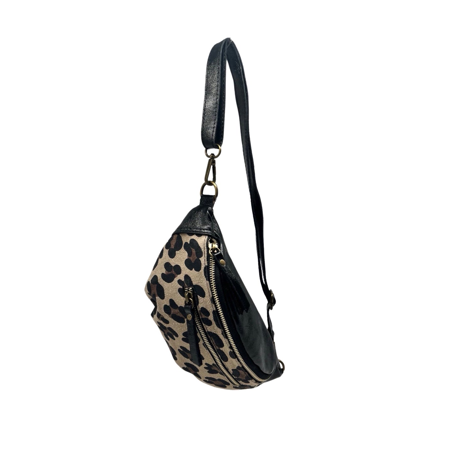 SAC BABANE CUIR LEOPARD MM