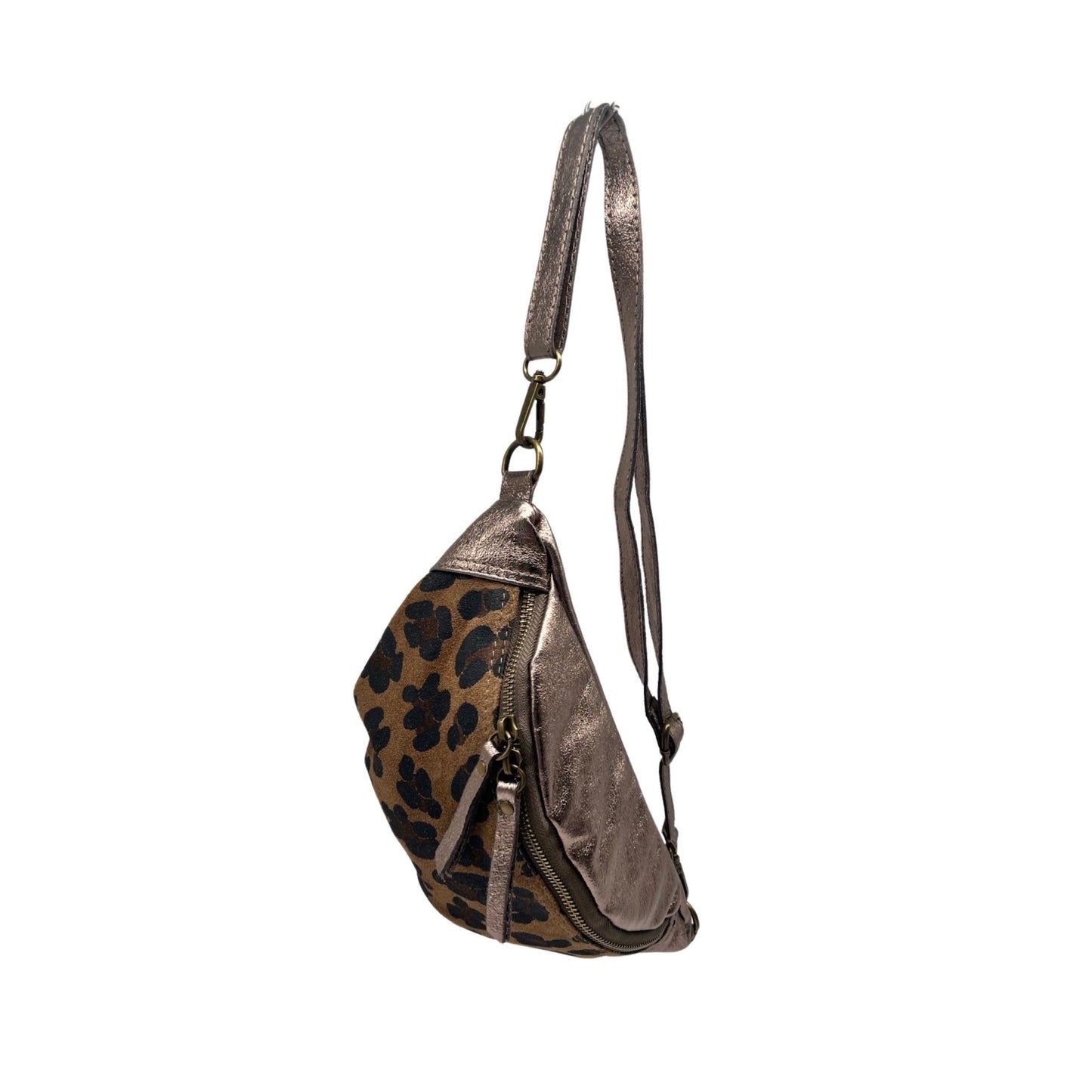 SAC BANANE CUIR LEOPARD PM