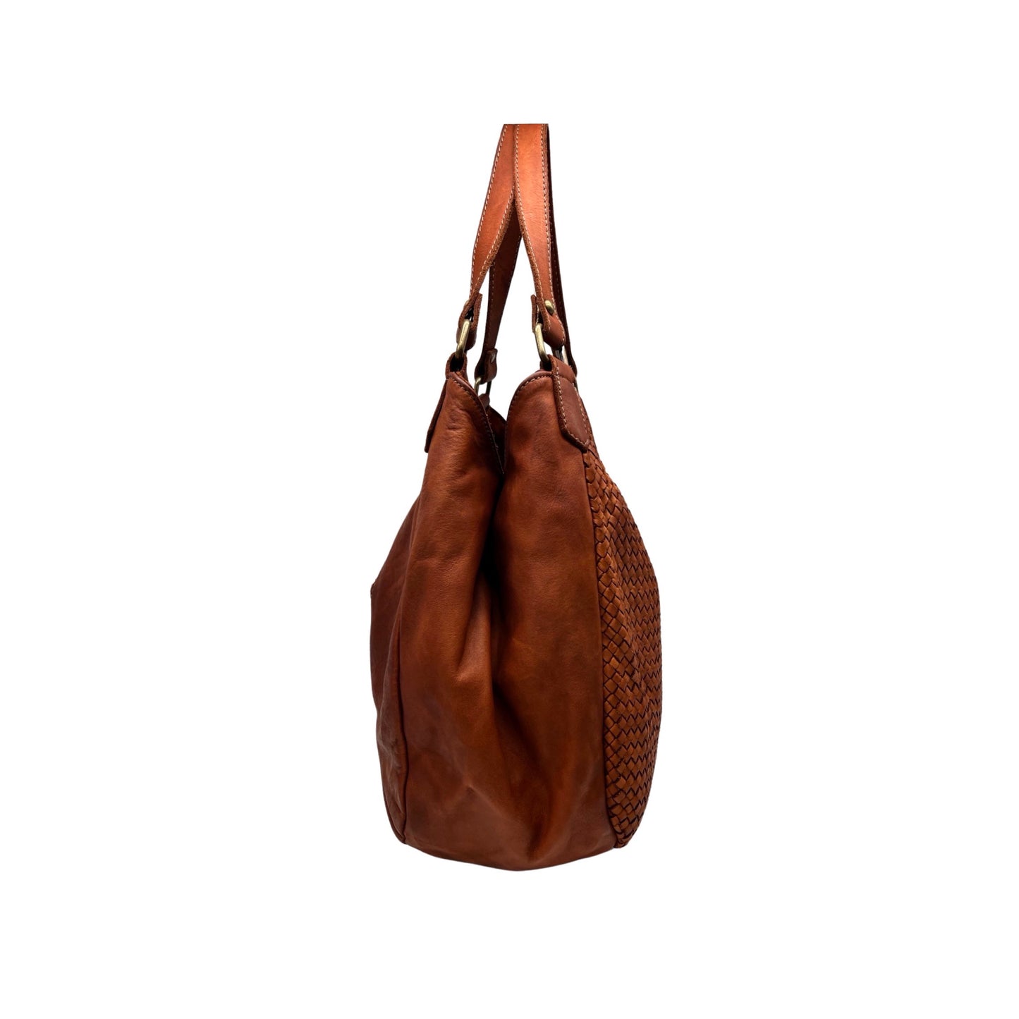 SAC EPAULE CUIR TRESSE VINTAGE YVONNE