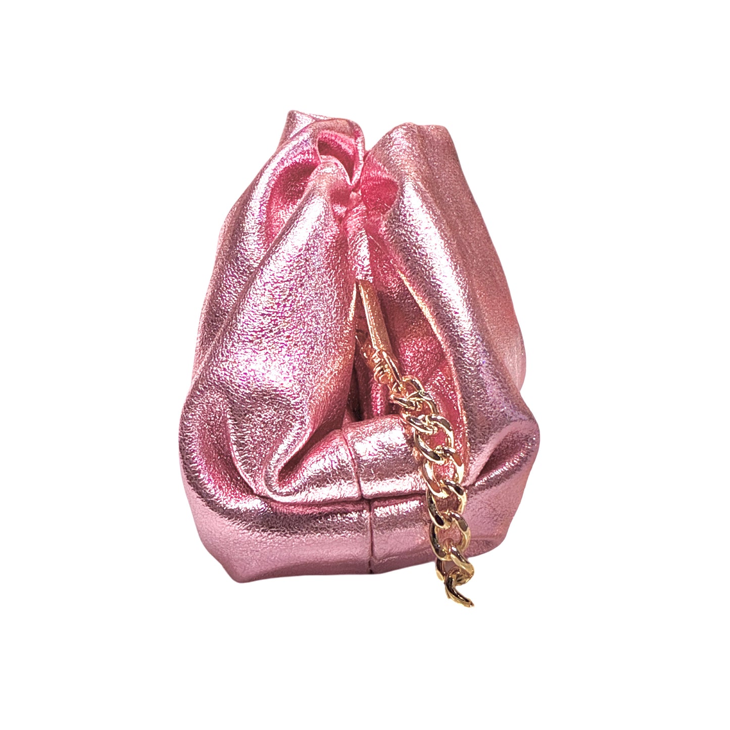 Sac plissé cuir irisé Chainette