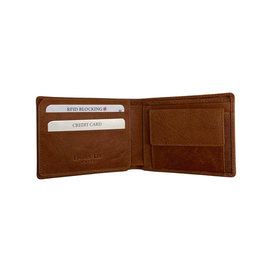 PORTE FEUILLE CUIR SAUVAGE JULIEN CAMEL