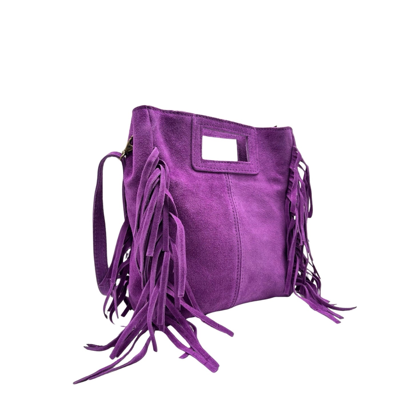 SAC A MAIN CUIR DAIM MARION VIOLET