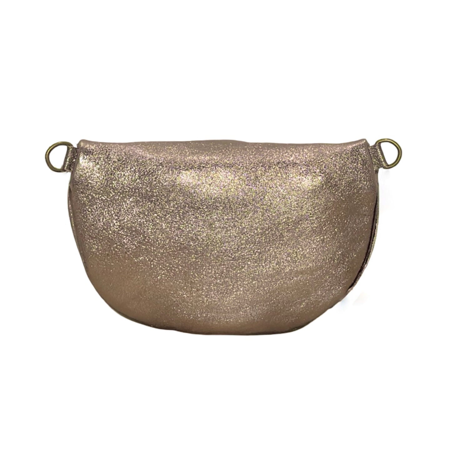 Sac Banane en Cuir Irisé Clouté 26cm