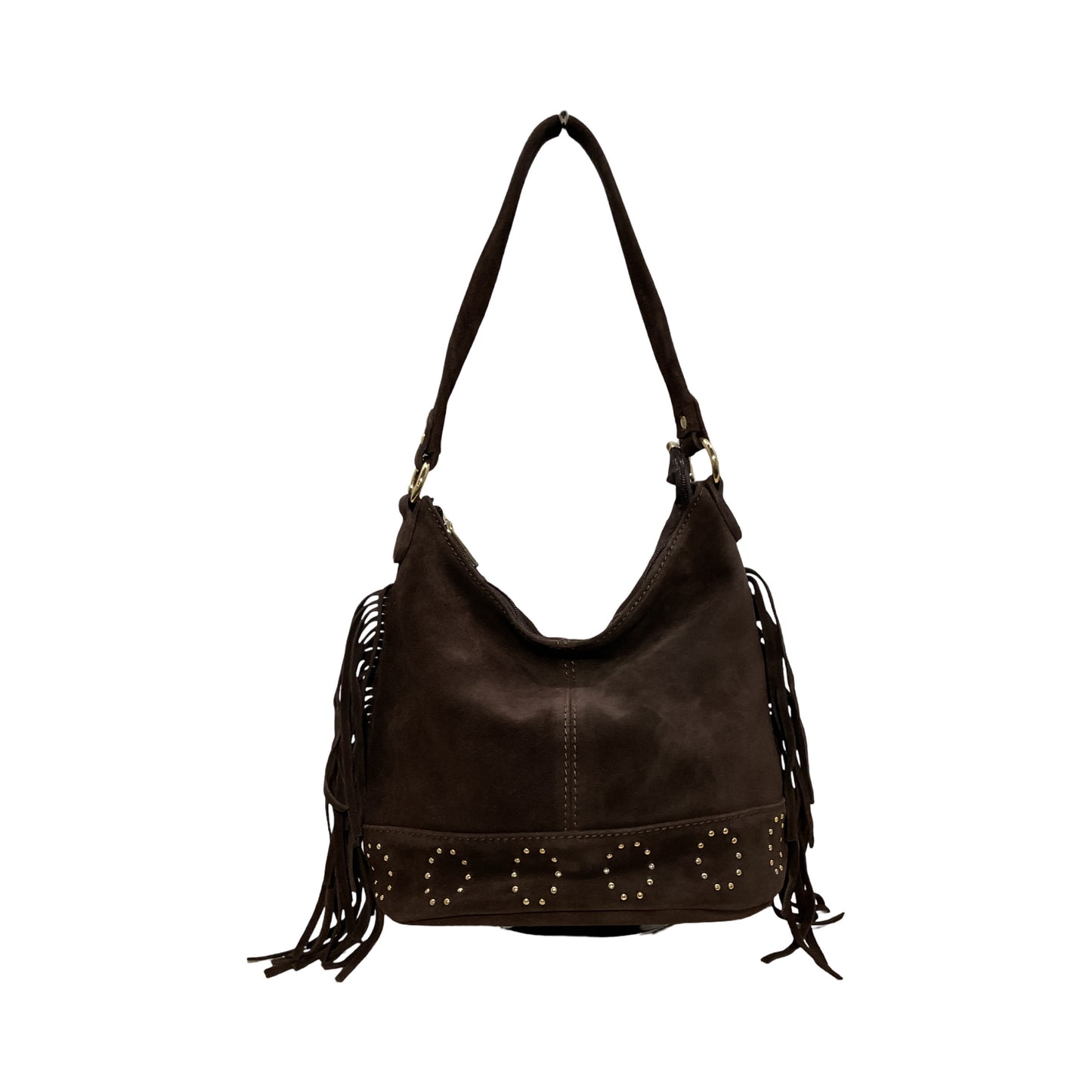 Sac Seau Cuir Suede Frange